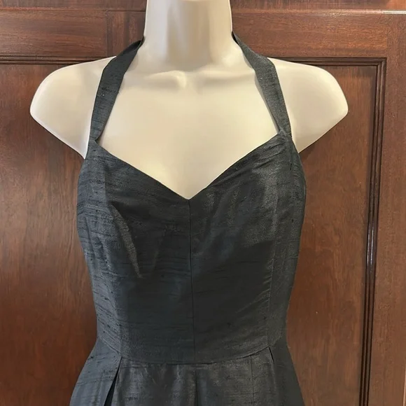 SHOSHANNA 100%SILK BLACK HALTER DRESS SIZE 4 - Picture 4 of 11